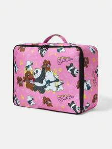 We Bare Bears X SHEIN Cute Bear Print Travel Luggage Storage Handbag