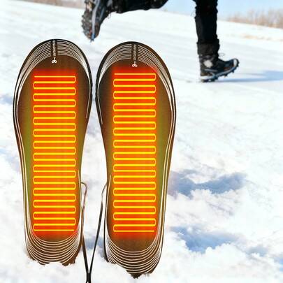 Teckwe 男女通用智能加热鞋垫，配备可充电暖脚器，全脚加热，可裁剪贴合各种鞋型