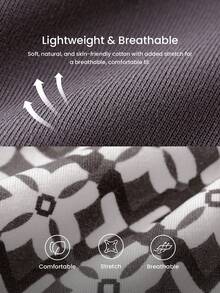 LUVLETTE Autumn And Winter Women Plus Purple Soft Cotton Basic Long T-Shirt & Patterned Pants Loungewear Pajama Set For Women Pants With Pockets Lingerie As Outerwear Lounge Sets Fall Pajamas - Black and White - View 5