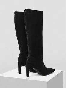 MOTF PREMIUM WOMEN'S FASHION POINTED TOE KNEE-HIGH BOOTS FOR CHRISTMAS - Black - View 8