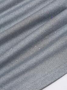 Sweetra 女士新款性感露背褶皱腰身修身亮面垂褶领鸡尾酒会礼服，适合日常通勤、毕业典礼、独立日等场合。