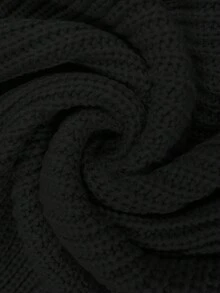 Elenzga 女士加大码宽松长袖毛衣连衣裙，露肩设计，休闲外套，大码，秋冬款 - 黑色 - 查看 8