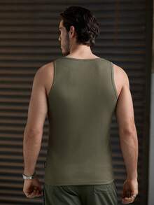 Manfinity VCAY 3pcs/Set Men's Casual Knitted Loose Sleeveless Tank Top, Daily Wear For Young Adults - Black - View 5