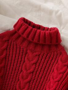 SHEIN Vintaside Kids Baby Boy Autumn/Winter Knitted Sweater, Fashionable Turtleneck Sweater New Arrival. The Green Tone Presents A Fresh And Cute Childlike Style. Made Of Soft And Comfortable Fabric, Suitable For Delicate , Making The Baby Feel Warm And Cozy When Wearing It. The Fluffy And Colorful Dotted Yarn Is Soft And Comfortable, With Good Warmth Retention. Suitable For Family Gatherings, Outings, Parent-Child Time, And Christmas Parties. Red Clothes For Baby Boy Knit Sweater Toddler Baby Solid Color Knitted Sw