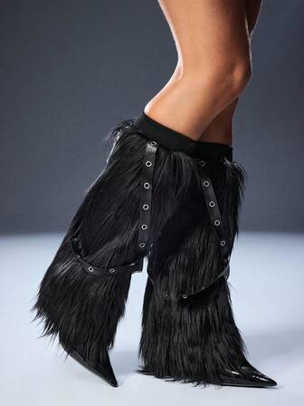 Grunge Punk 1 par de calentadores de piernas con estampado de leopardo, elegantes y cálidos para mujeres