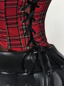 Amplova Áo croptop ống màu đỏ phối chéo phía trước dành cho nữ, thích hợp cho Giáng sinh và Ngày Valentine, năm mới. - Nhiều màu - Xem 12