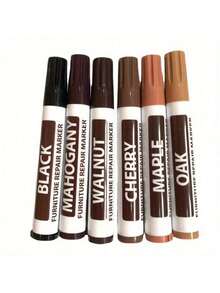 6件套木制家具修复笔和翻新套装，适用于地板修复、木门和家具划痕修复。 - 彩色 - 查看 4