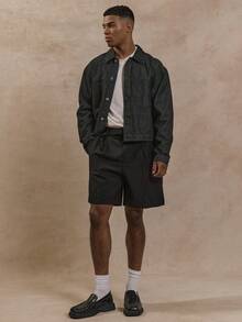 Musero Pantalones cortos con detalle de hebilla a medida, estilo de calle de verano, vacaciones, casual y elegante - Negro - Ver 1