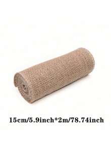 2M/78.74inch Natural Jute Ribbon Fabric Burlap DIY Gift Wrapping Jute Tablecloth Home Crafts Wedding Party Handwork Decor Accessory - Jute - View 8