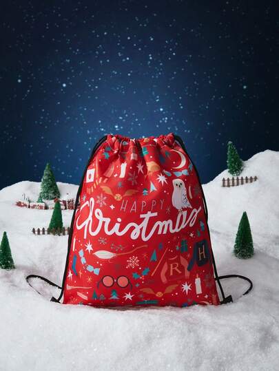 HARRY POTTER X SHEIN Drawstring Backpack For Sports, Fitness, Travel, Swimming, Beach. Sports Bag, Gym Bag, Suitable For Men, Women, Boys, Girls. Gym Accessories, School Backpack