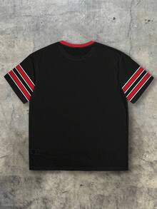 Betty Boop x SHEIN 男士休闲字母和卡通图案圆领短袖T恤，夏季 - 白色 - 查看 2