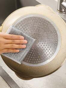 12/10/8/6/4/1pc Magic Cleaning Cloth Thickened Metal Steel Wire Rags Kitchen Dish Pot Washdishing Cloths Towel Clean Tools - Silver - View 7