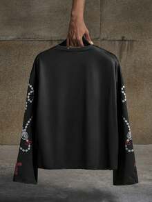 Men's AXEPEAK Casual Fashionable Pullover Tee, Long Sleeve Top - Multicolor - View 2