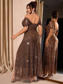 Cravure Robe d'épaule en maille métallique de nouvelle mode pour femmes grandes tailles