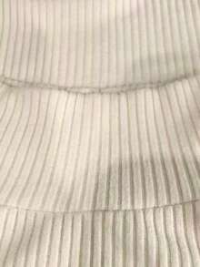 Franclia Women's High Neck Drop Shoulder Long Sleeve Casual Fitted Knit Pullover T-Shirt - Apricot - View 5