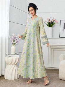 Yasmyna Romantic Floral Lace Patchwork Loose Fashionable Dress For Women - Multicolor - View 3