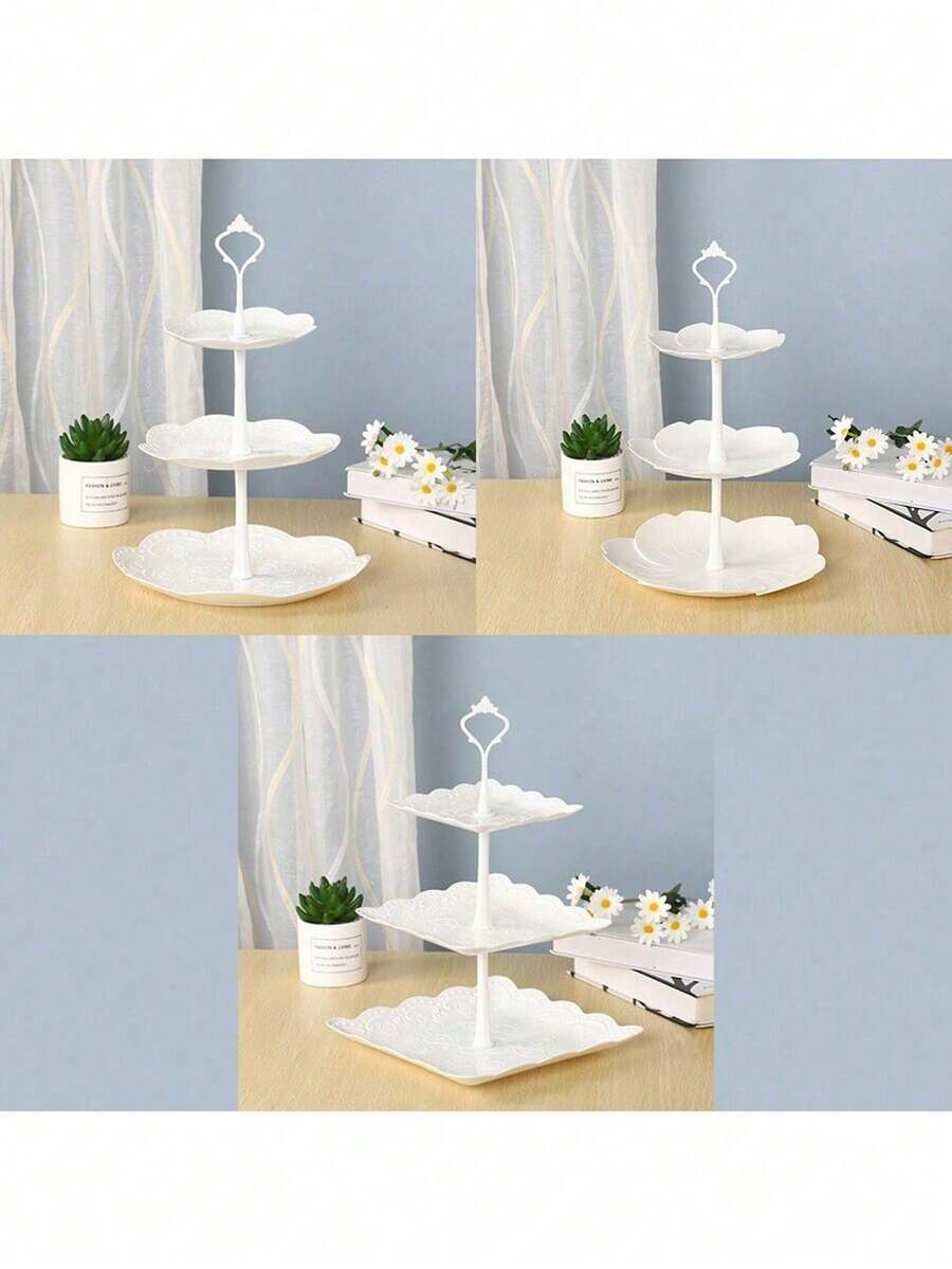 多层欧式甜点托盘、蛋糕架、甜品展示架 - 白色1PC - 查看 1