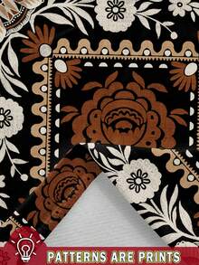 Travachic 黑色和棕色对比几何印花长袖圆领卫衣 - 彩色 - 查看 3