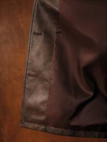 MOTF PREMIUM CHIC FAUX SHEARLING COLLAR & CUFFS 3/4 SLEEVE PU JACKET, AUTUMN/WINTER - Coffee Brown - View 8