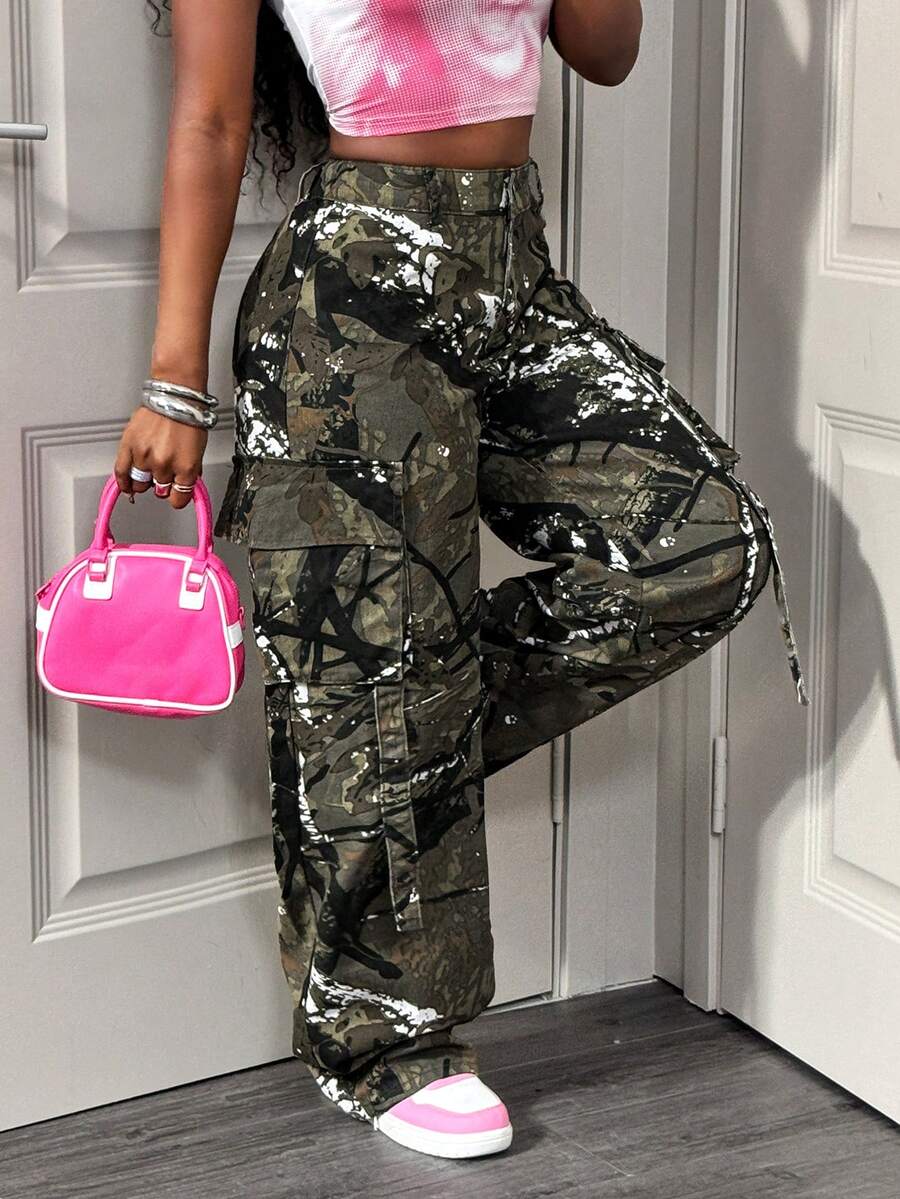 Slaydiva Quần Jeans Cargo Nhiều Màu Thời Trang Thường Ngày Cỡ Lớn Đa Năng - Nhiều màu - Xem 1