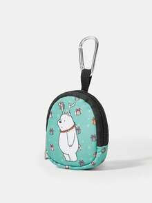 We Bare Bears X SHEIN 带按扣和拉链口袋的零钱包，多功能小袋，零钱收纳钱包，男女皆宜 - 卡通 - 查看 3