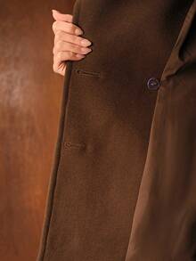 MOTF PREMIUM CASUAL WOOL BLEND DOUBLE BREASTED PLACKET OVERCOAT, AUTUMN/WINTER - Army Green - View 8