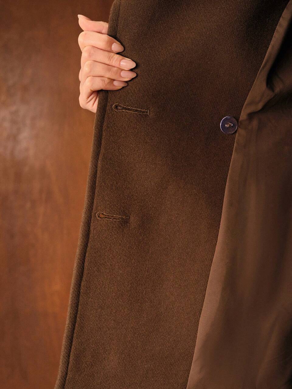 CASUAL WOOL BLEND DOUBLE BREASTED PLACKET OVERCOAT, AUTUMN/WINTER