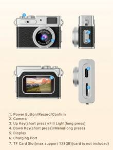 Teckwe 迷你钥匙扣相机，1080P便携式数码相机，摄影口袋摄像机，旅行录像，生日圣诞礼物，时尚配饰