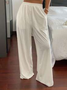 DAZY Comfortable Jacquard Knit Loose Women's Loungewear Bottoms Fall,Winter Pajama - White - View 5