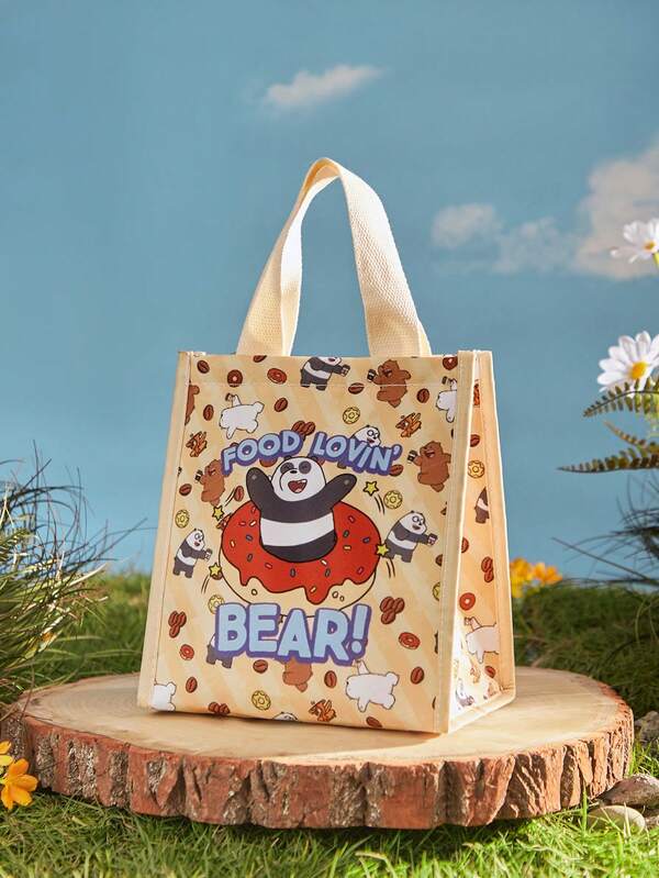 We Bare Bears X SHEIN Sac à lunch isotherme à la mode, sac pratique, sac à lunch, sac isotherme