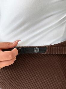 SHEIN 大码孕妇纯色休闲保暖裤