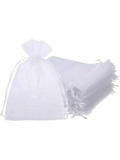 20/50/100 Piezas Bolsas de organza negra de 9cm*12cm para empaquetar joyas, bolsas de regalo con cordón, bolsas de almacenamiento de viaje para cosméticos y productos de cuidado de la piel, adecuadas para bodas, fiestas de cumpleaños, bolsas de regalo de joyas