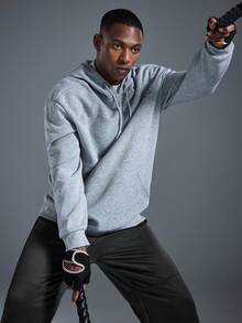 Driftmere 男士休闲街头野花山印花宽松抓绒连帽衫，引领时尚潮流，保暖舒适，适合运动户外，日常休闲运动上衣 - 深灰色 - 查看 8