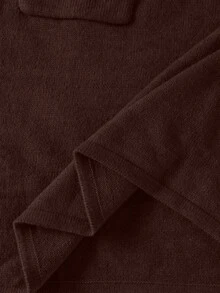 SHEIN Gaun Rajut Tanpa Lengan Warna Polos Kasual untuk Ibu Hamil, Musim Gugur/Dingin - Coffee Brown - View 3