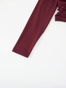 SHEIN Sparklyn Conjunto de 3 piezas de ropa casual y versátil para niñas preadolescentes, con top de manga corta y cuello redondo + pantalones acampanados ajustados de punto, para uso diario y en el hogar, para otoño/invierno - Multicolor - Ver 7