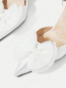 CUCCOO HITCHD Damen Herbst/Winter Neu Funkelnder Strass Schleife Knöchelriemen Spitze Zehe Stiletto High Heel Elegant Luxuriös Süß Romantisch Modisch Luxuriöser Palast Stil Weiße Satin Damen High Heel Knöchelriemen Schuhe, Formelle Kleider Schuhe, Braut Hochzeitsgast Schuhe, Geeignet für Nachmittagstee, Date, Modeparty, Elegantes Outfit, Hochzeitssaison, Gala Dinner, Lolita, Weihnachten, Thanksgiving, Geburtstagsparty, Valentinstag - Weiss - Übersicht 9