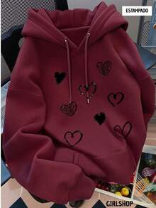 Women Sweatshirts - Burgundy - View 1