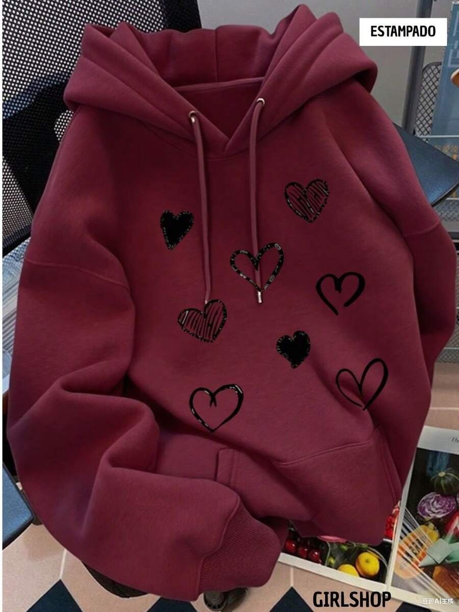 Women Sweatshirts - Burgundy - View 1