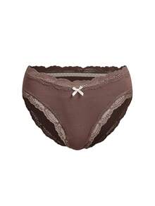 Ocili 5pcs/Pack Chic Autumn Leisure Basic Solid Color Soft Cotton Lace Trim Low Waist Women's Briefs Panties For Women Lace Contrast Lace Women Briefs - Multicolor - View 13