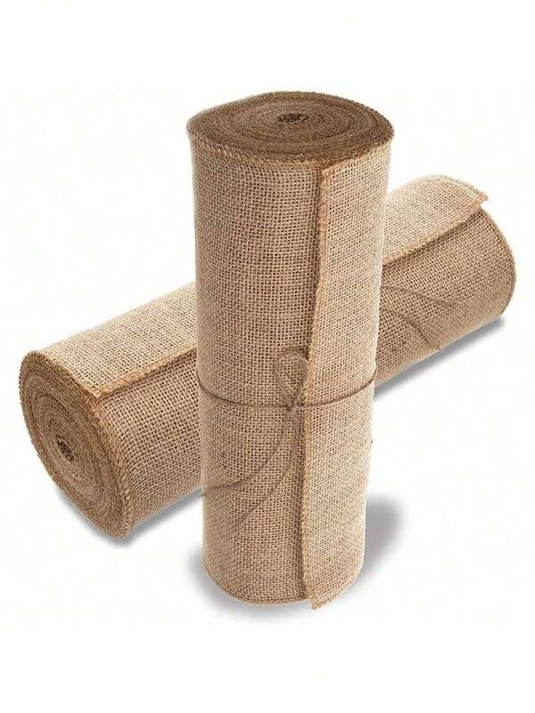 2M/78.74inch Natural Jute Ribbon Fabric Burlap DIY Gift Wrapping Jute Tablecloth Home Crafts Wedding Party Handwork Decor Accessory