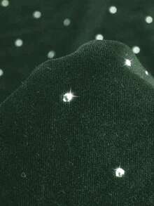 Resyla Áo nỉ dài tay có mũ trùm đầu đính đá lấp lánh dành cho nữ, Thu/Đông - màu xanh lá - Xem 3