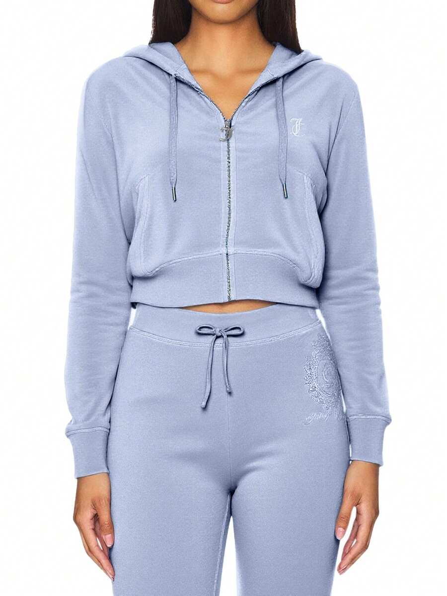 Juicy Couture Women's Sweatshirt Blue - Dusty Blue - View 1