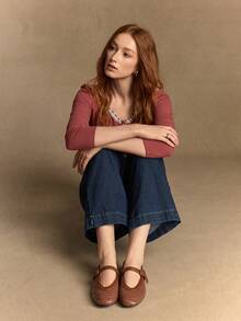 Rosivie أحذية نسائية مسطحة بلون بوردو عصرية