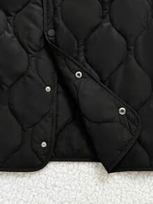 Linhara 大码休闲简约时尚超轻V领背心，适合秋冬季节穿着，带口袋 - 黑色 - 查看 5