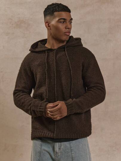 Musero Pull Over Long Sleeve Knitted Elasticated Draw Cord Hood Hoodie Sweater SPRING SUMMER Essentials