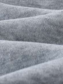 THE HAPPY LOOK 2pcs/Set Young Boy Letter Graphic Soft Knit Crew Neck Long Sleeve Pullover Pullover Sweatshirt And Elastic Waist Jogger Pants - Grey - View 5