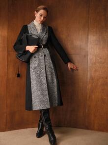 MOTF PREMIUM ÁO KHOÁC KÉP NGỰC XƯƠNG CÁ TƯƠNG PHẢN - màu đen - Xem 6