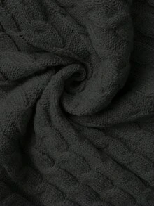 Elenzga Women's Elegant Button Waist Belt Sweater Maxi Dress - Black - View 7