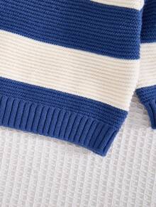 Cozy Pixies 新生儿男女宝宝彩色条纹圆领长袖套头毛衣，加厚保暖，适合冬季穿着