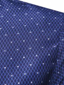 Manfinity Mode Men's Plaid Long Sleeve Single-Breasted Casual/Business Shirt - Navy Blue - View 4